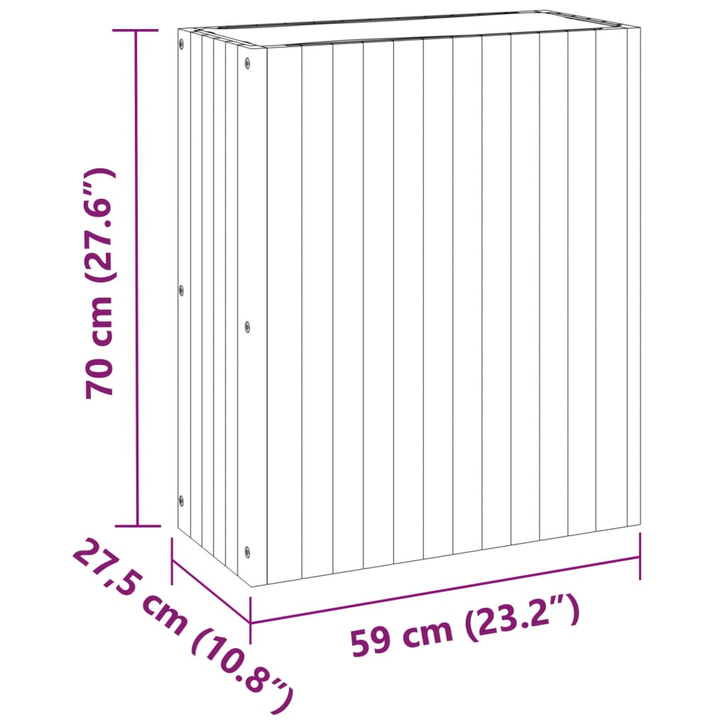 Vrtna sadilica 59 x 27,5 x 70 cm od masivnog bagremovog drva