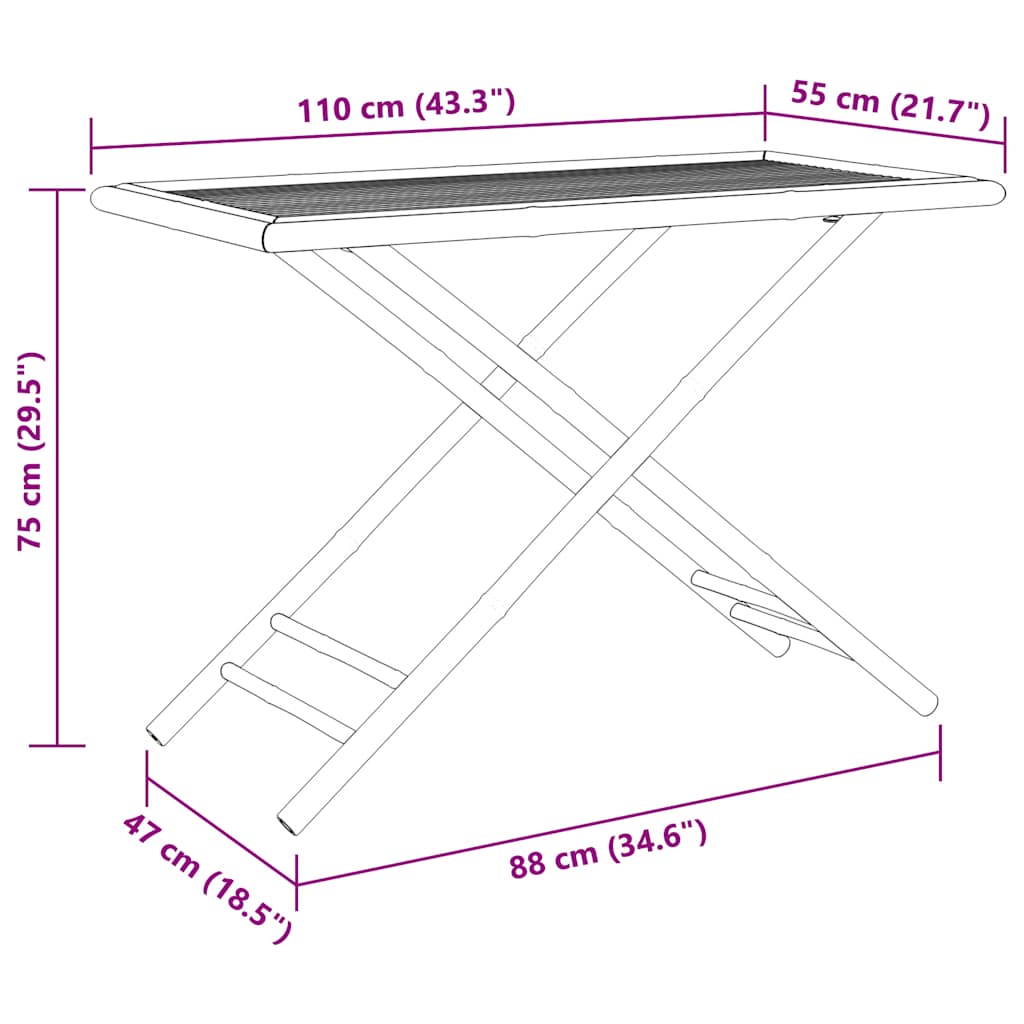Sklopivi vrtni stol 115 x 55 x 75 cm od bambusa