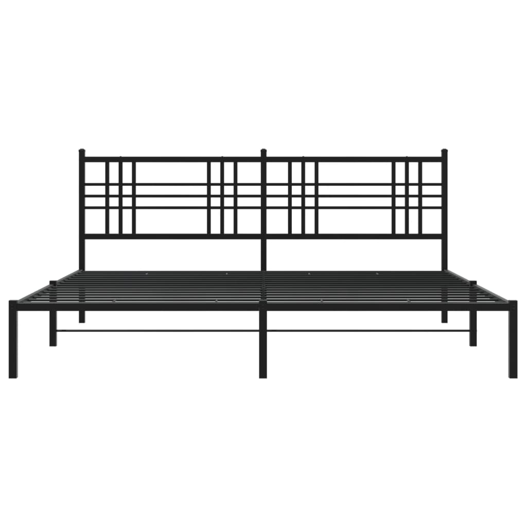 Metalni okvir za krevet s uzglavljem crni 183x213 cm