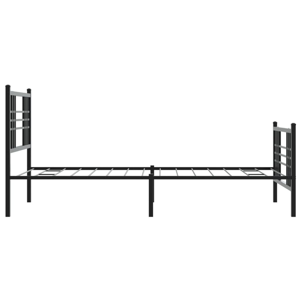 Metalni okvir kreveta uzglavlje i podnožje crni 90 x 200 cm