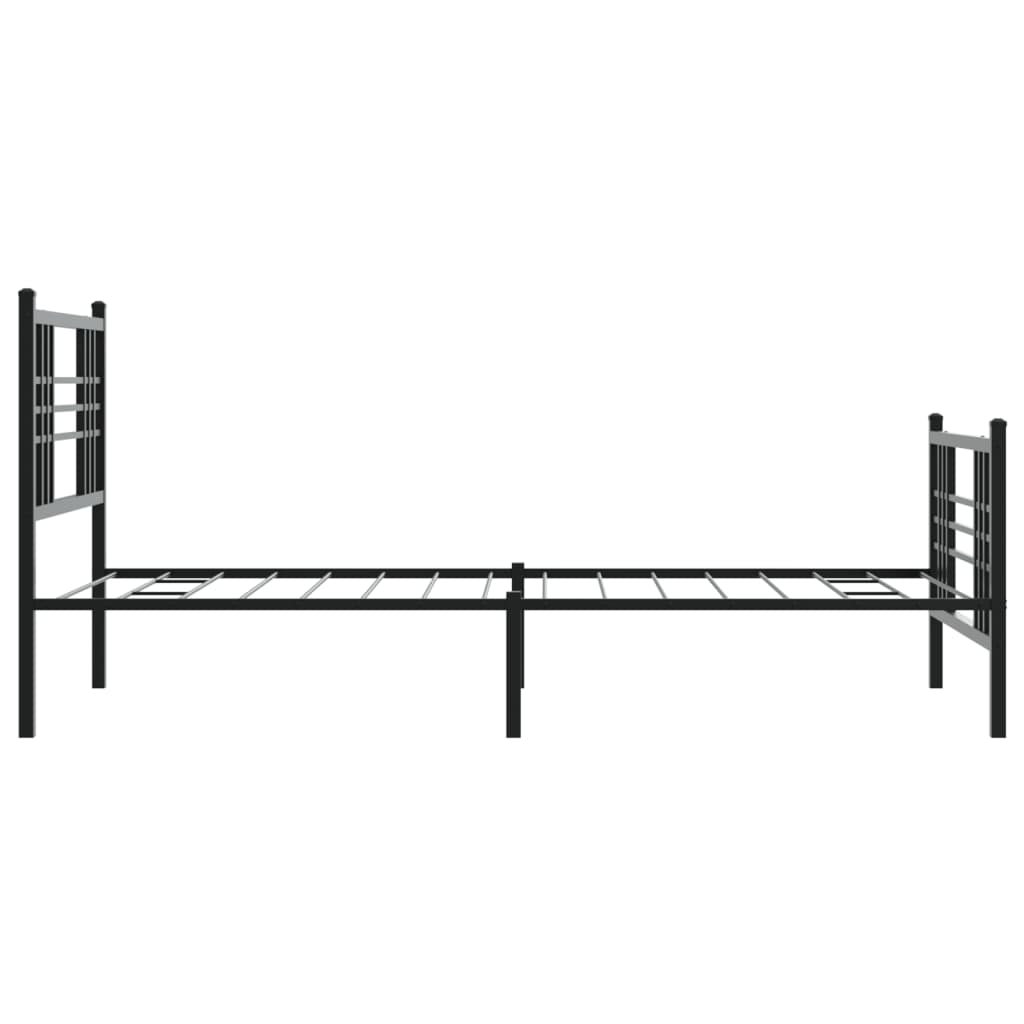 Metalni okvir kreveta uzglavlje i podnožje crni 100x190 cm