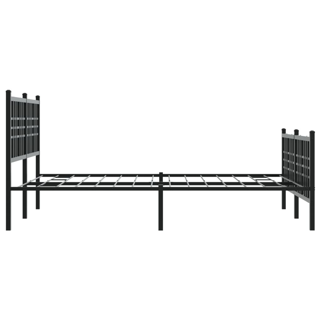 Metalni okvir kreveta uzglavlje i podnožje crni 120x190 cm
