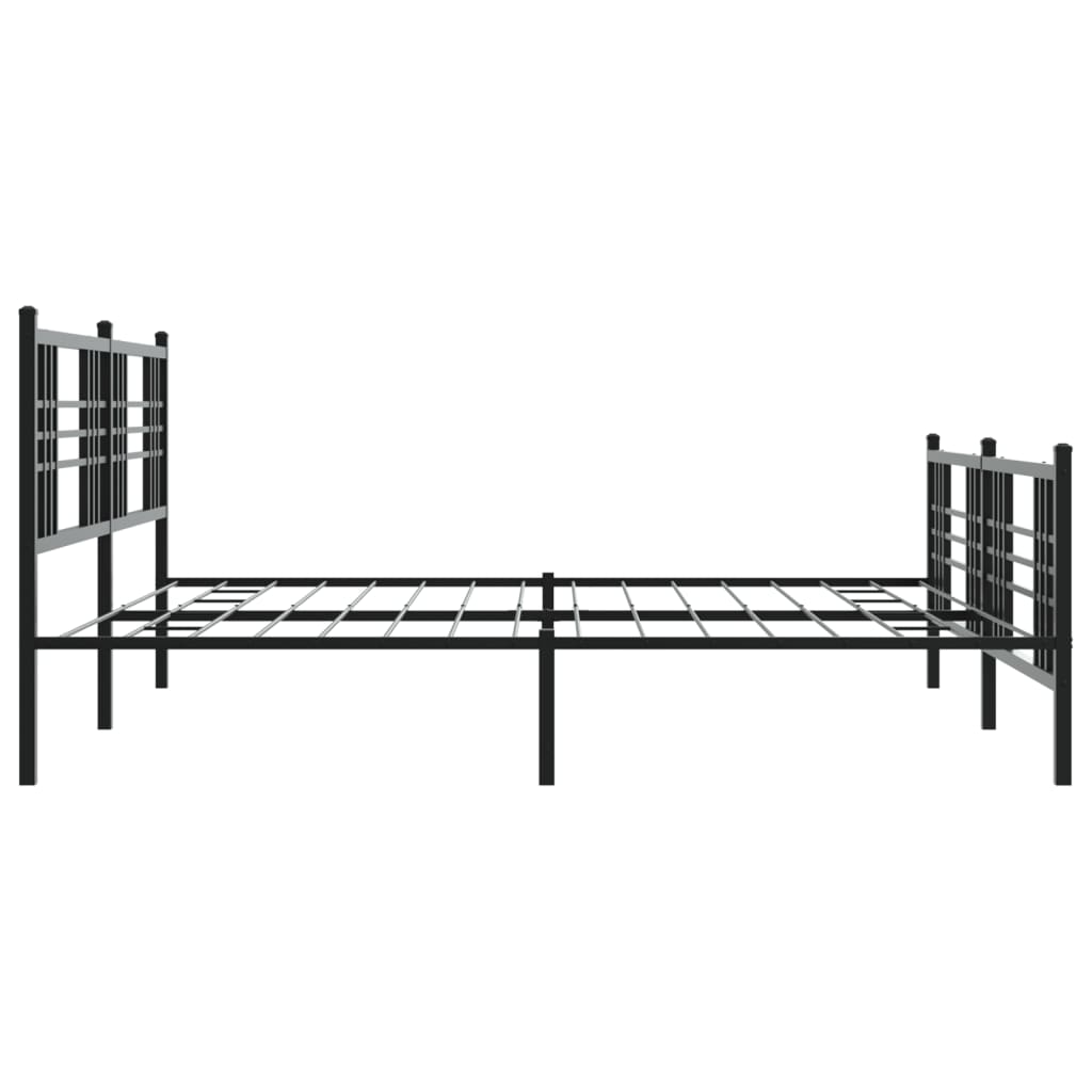 Metalni okvir kreveta uzglavlje i podnožje crni 193x203 cm