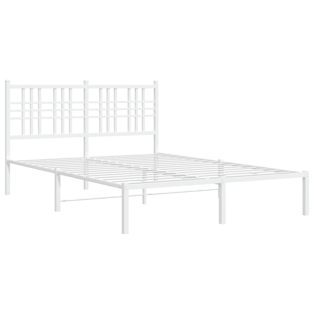 Metalni okvir za krevet s uzglavljem bijeli 120 x 190 cm
