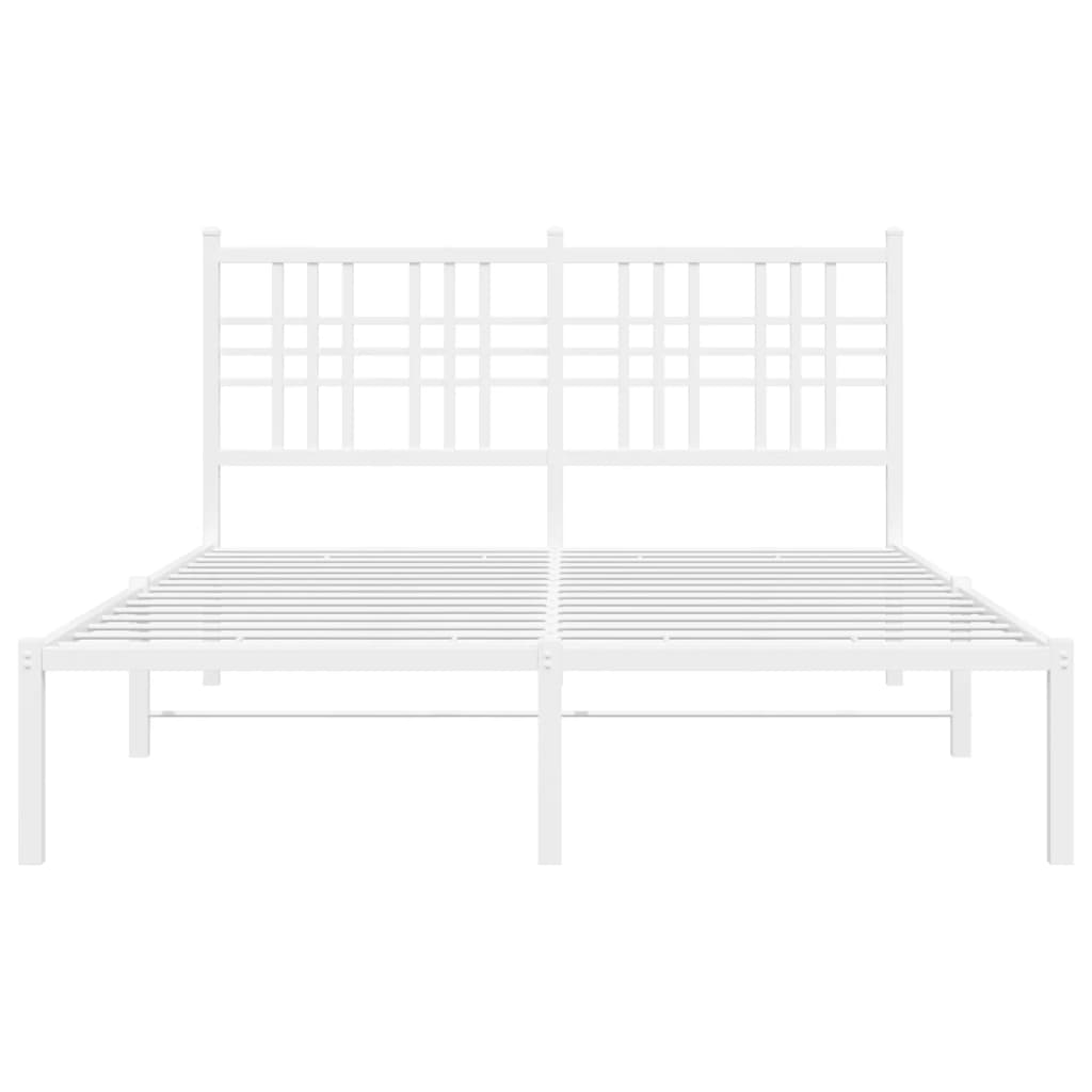 Metalni okvir za krevet s uzglavljem bijeli 120 x 190 cm