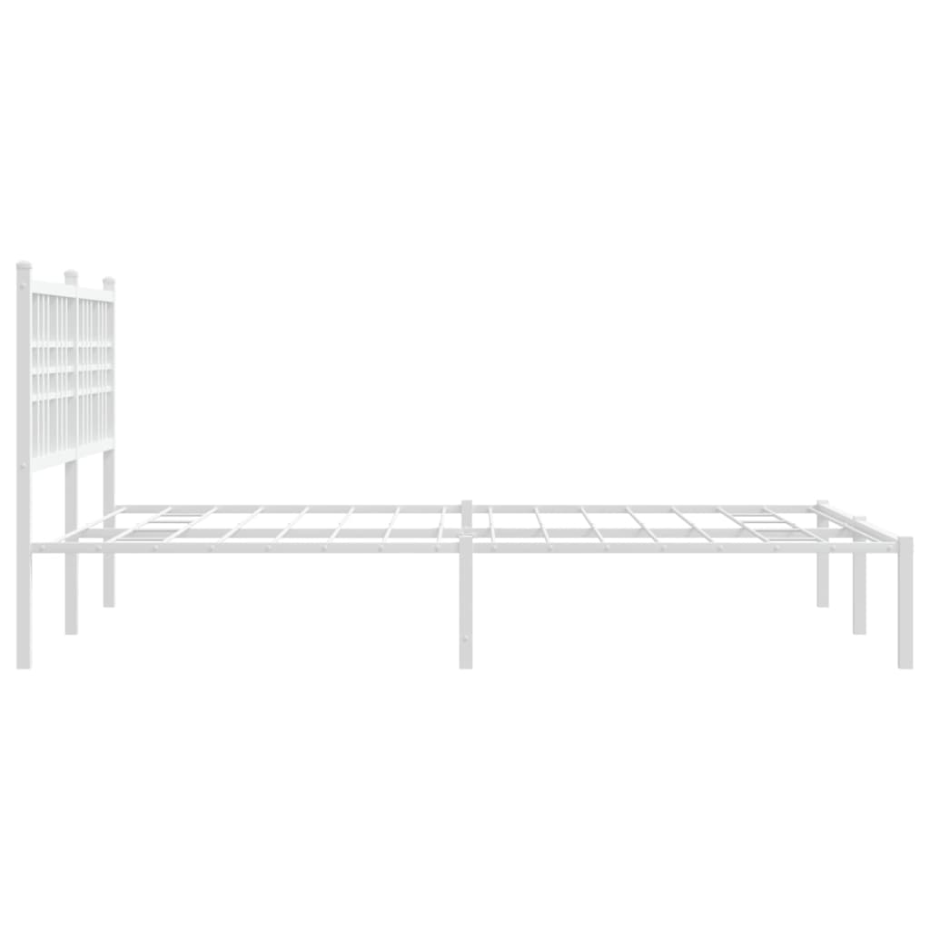 Metalni okvir za krevet s uzglavljem bijeli 120 x 190 cm