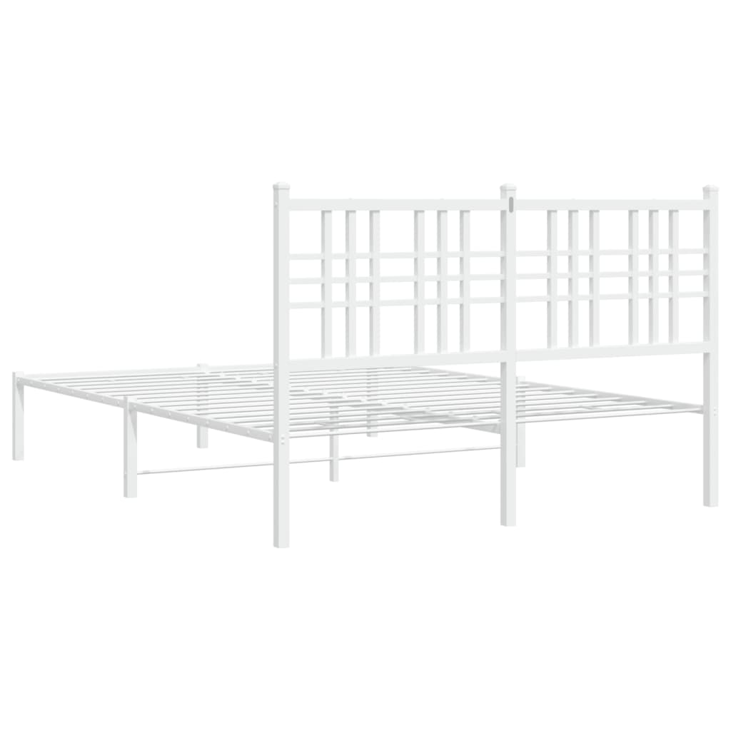 Metalni okvir za krevet s uzglavljem bijeli 120x200 cm