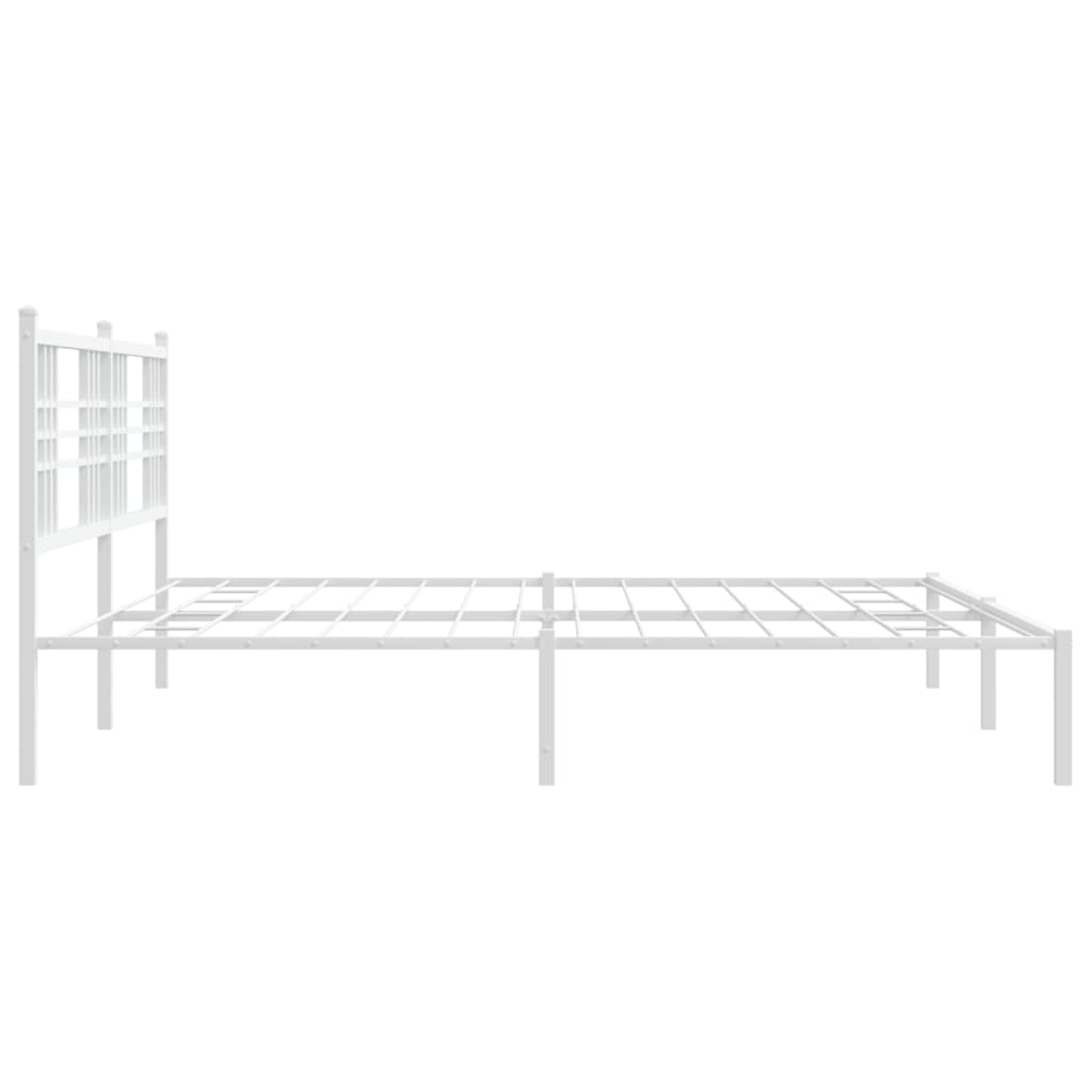 Metalni okvir za krevet s uzglavljem bijeli 183x213 cm