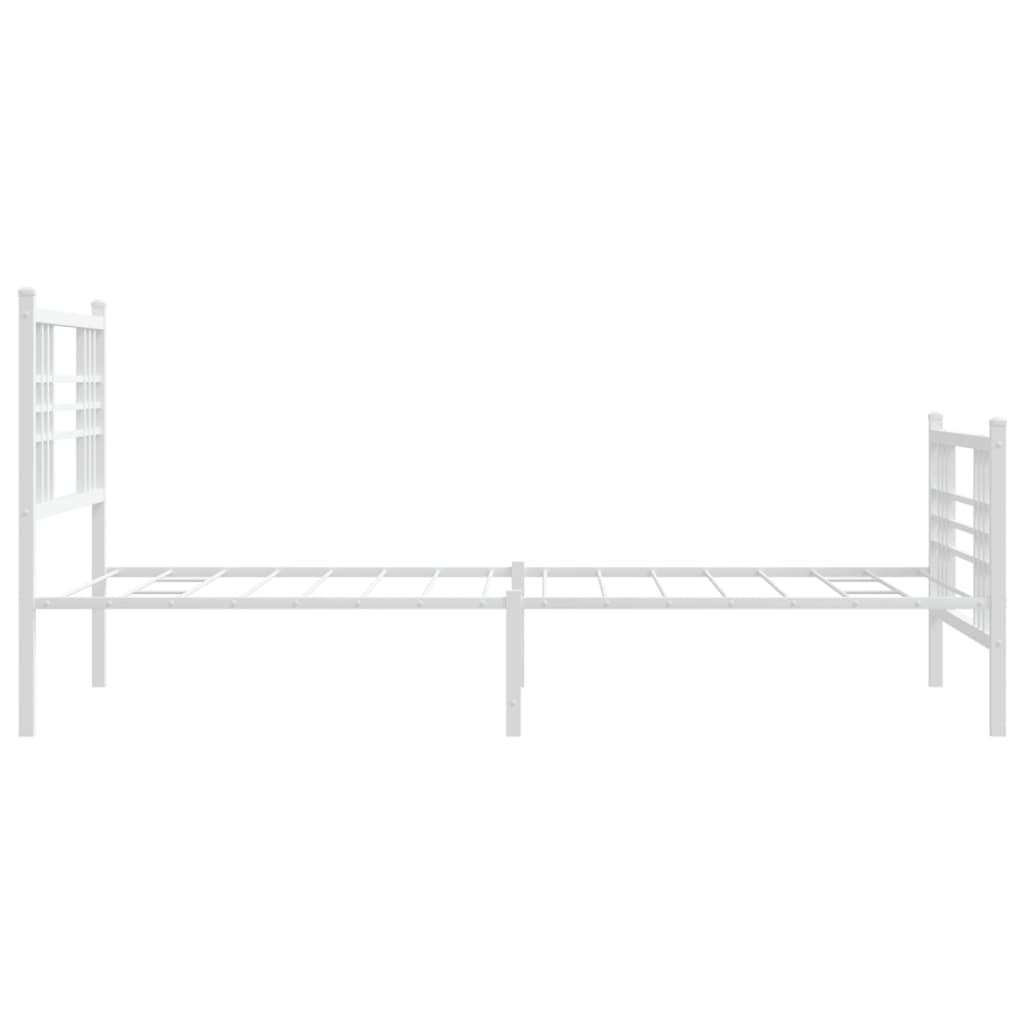 Metalni okvir kreveta uzglavlje i podnožje bijeli 90x190 cm