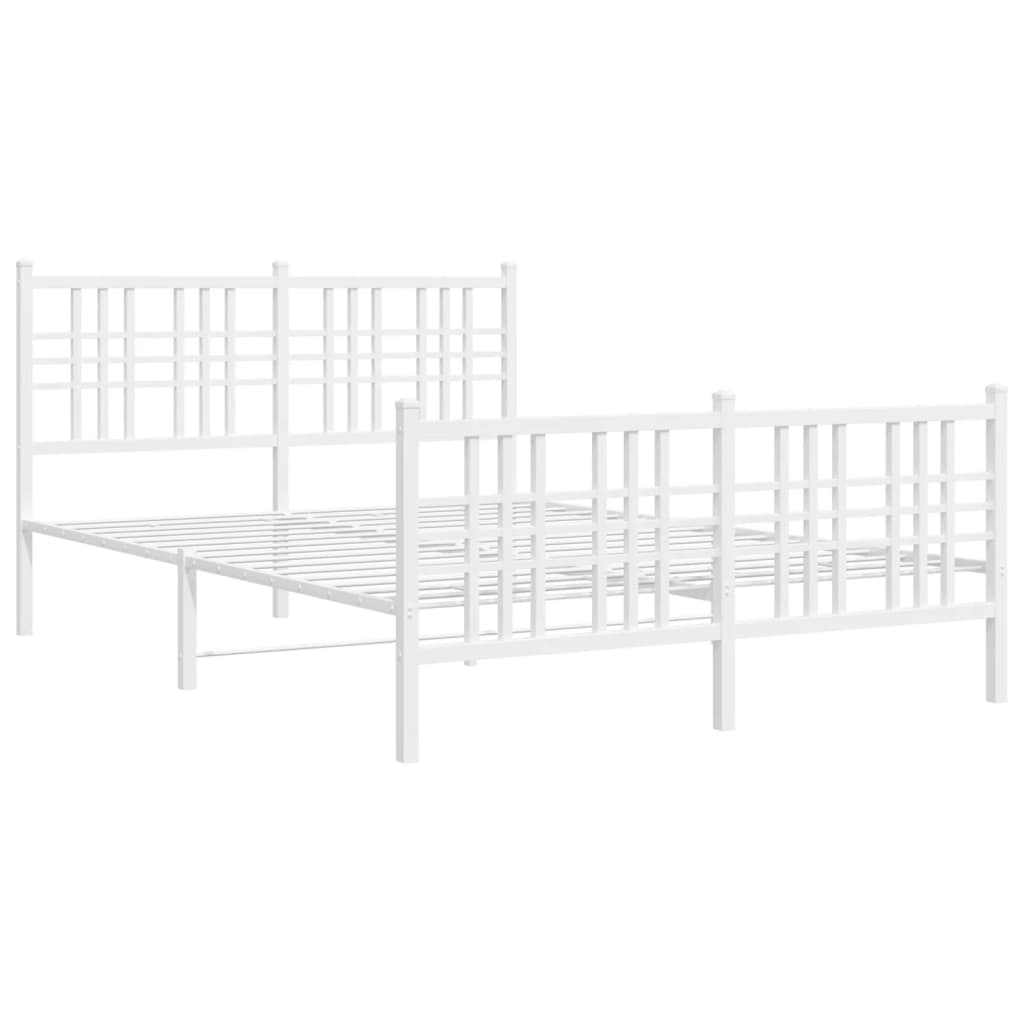 Metalni okvir kreveta uzglavlje i podnožje bijeli 120x200 cm