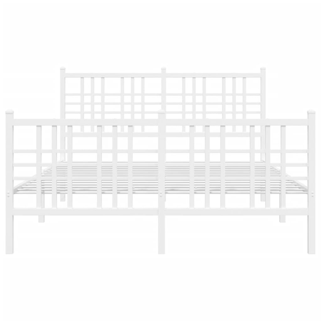 Metalni okvir kreveta uzglavlje i podnožje bijeli 120x200 cm