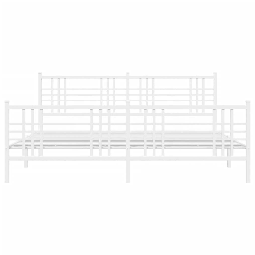 Metalni okvir kreveta uzglavlje i podnožje bijeli 180x200 cm