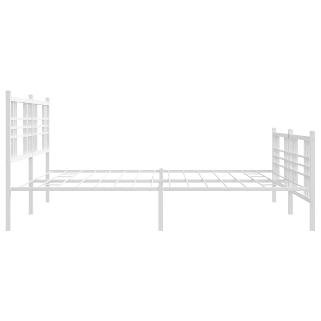 Metalni okvir kreveta uzglavlje i podnožje bijeli 180x200 cm