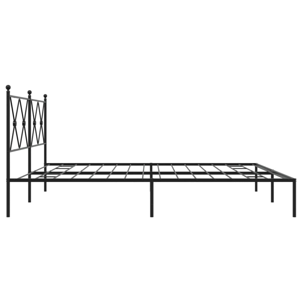 Metalni okvir za krevet s uzglavljem crni 183x213 cm