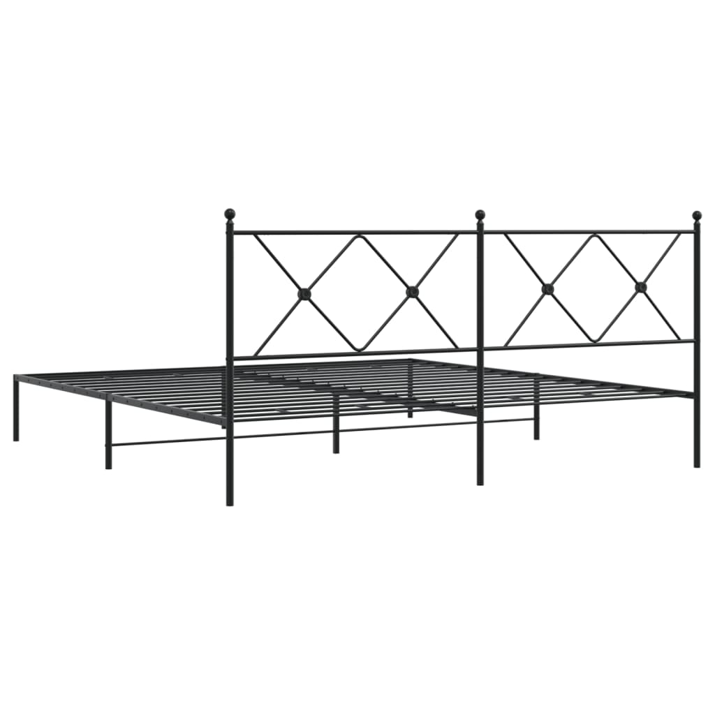 Metalni okvir za krevet s uzglavljem crni 183x213 cm