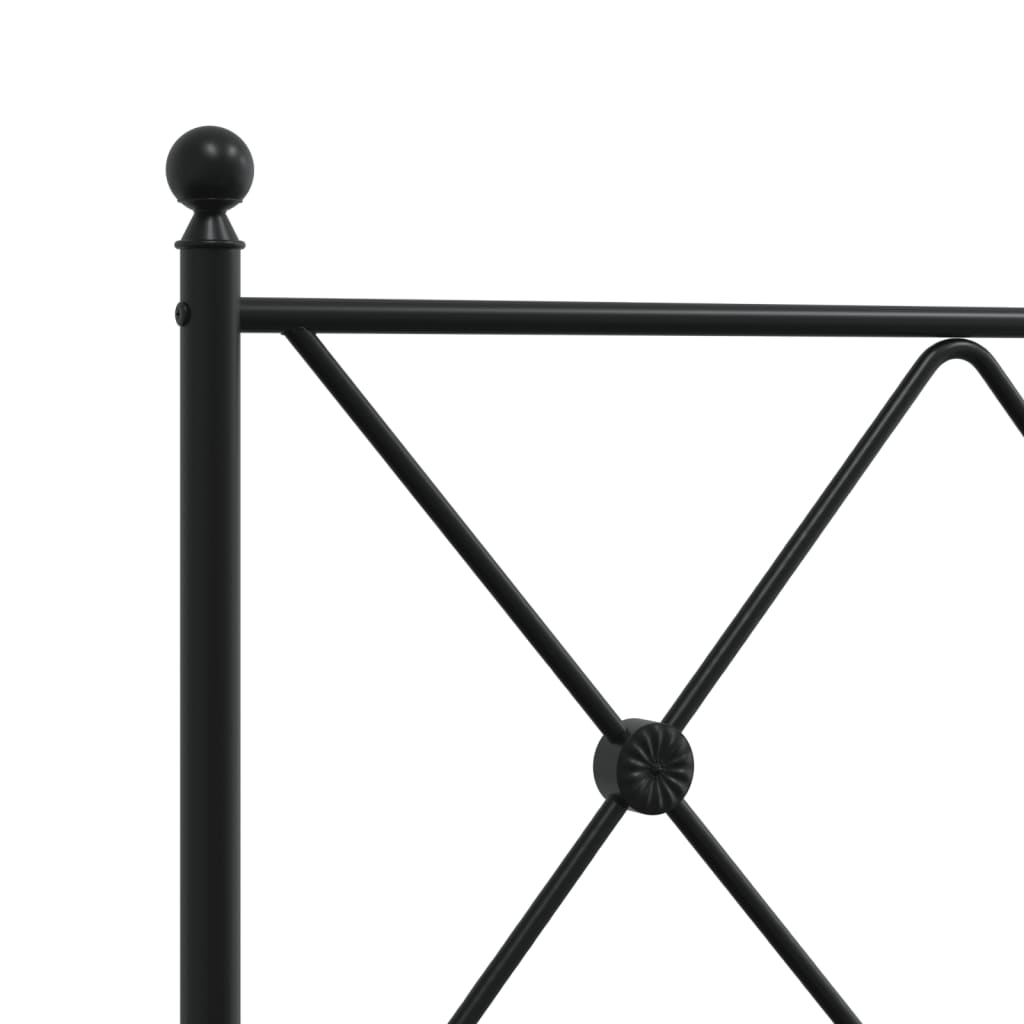 Metalni okvir kreveta uzglavlje i podnožje crni 75x190 cm