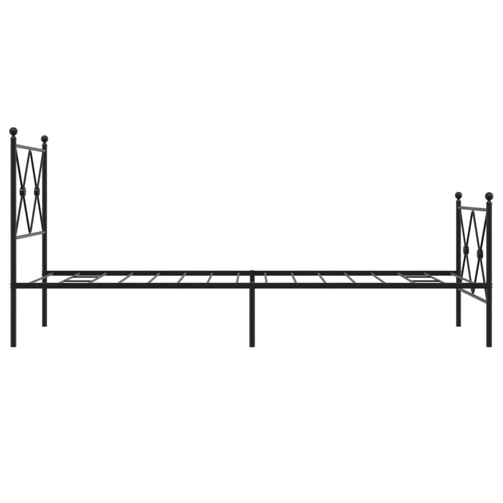 Metalni okvir kreveta uzglavlje i podnožje crni 80x200 cm