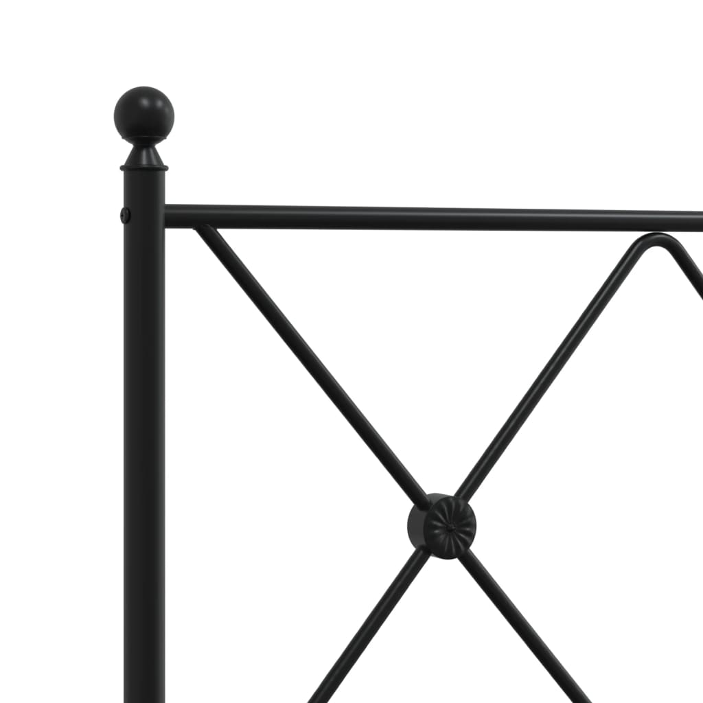 Metalni okvir kreveta uzglavlje i podnožje crni 80x200 cm