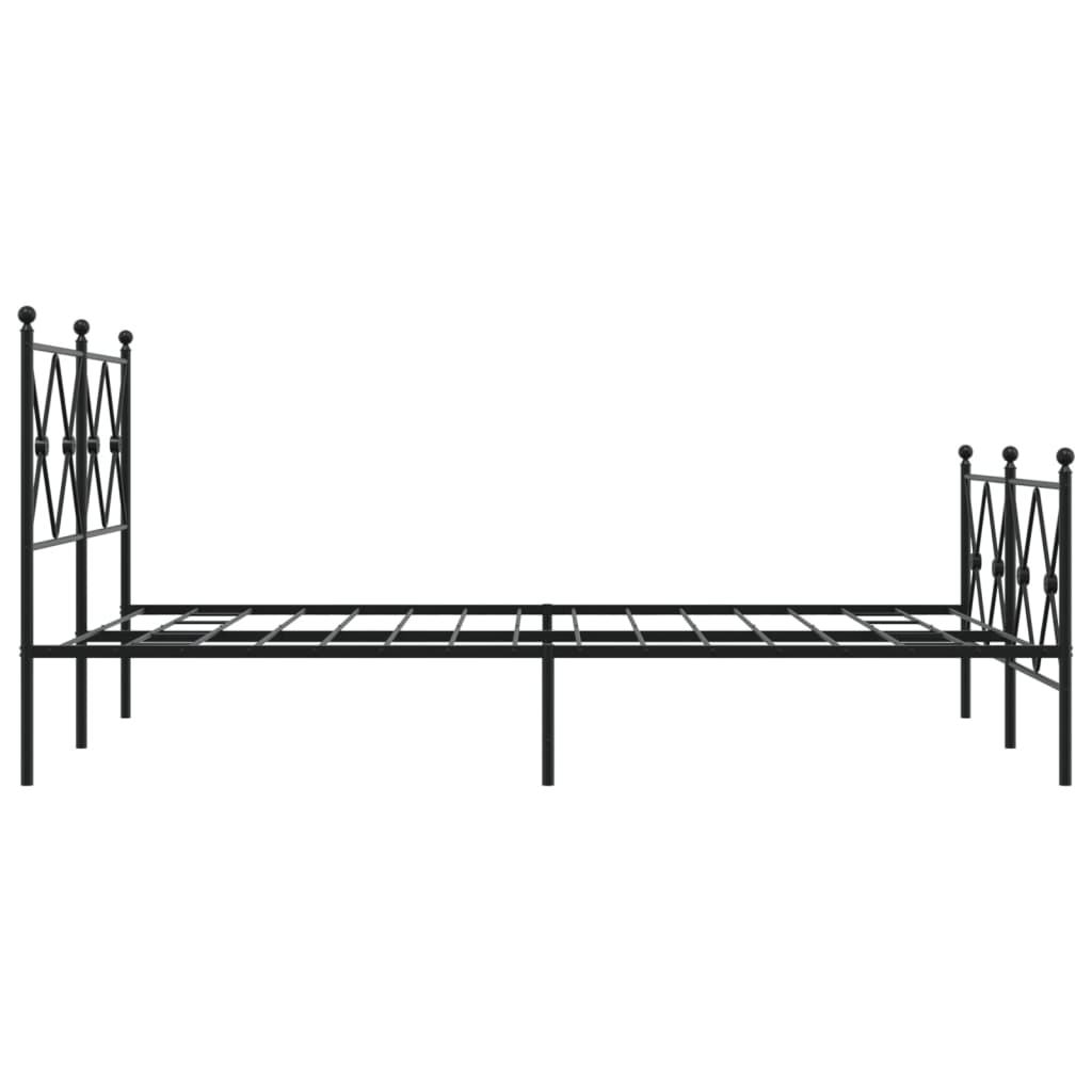 Metalni okvir kreveta uzglavlje i podnožje crni 120x200 cm
