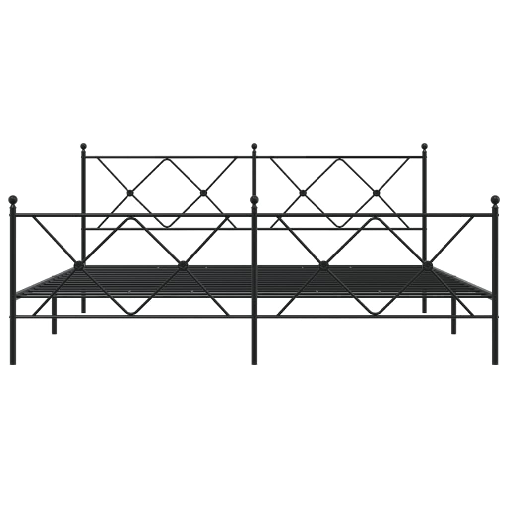 Metalni okvir kreveta uzglavlje i podnožje crni 183x213 cm