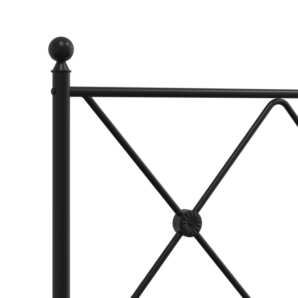 Metalni okvir kreveta uzglavlje i podnožje crni 183x213 cm