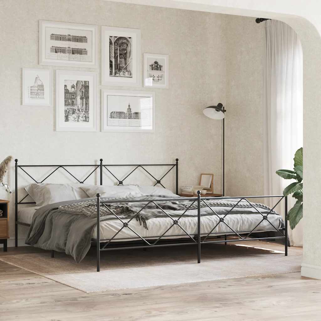 Metalno zamjensko uzglavlje crno 193 cm
