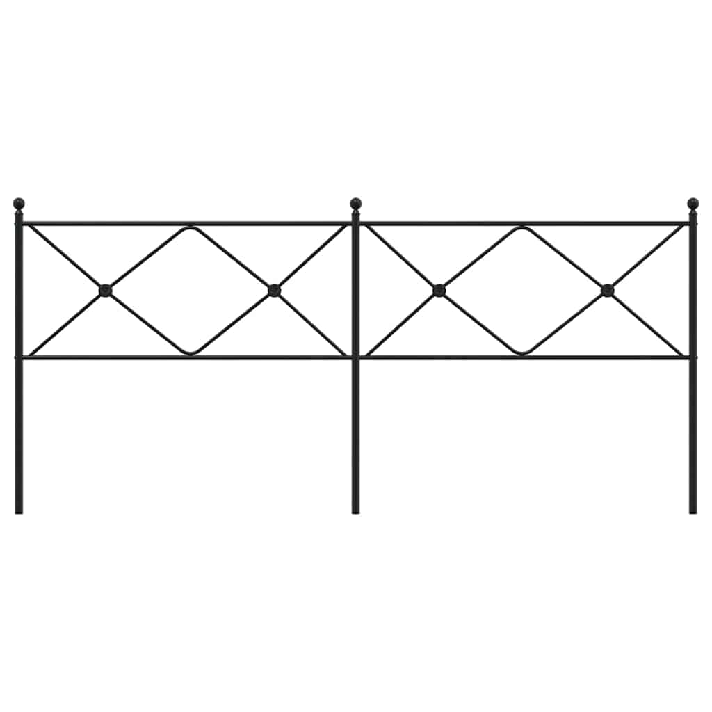 Metalno zamjensko uzglavlje crno 200 cm