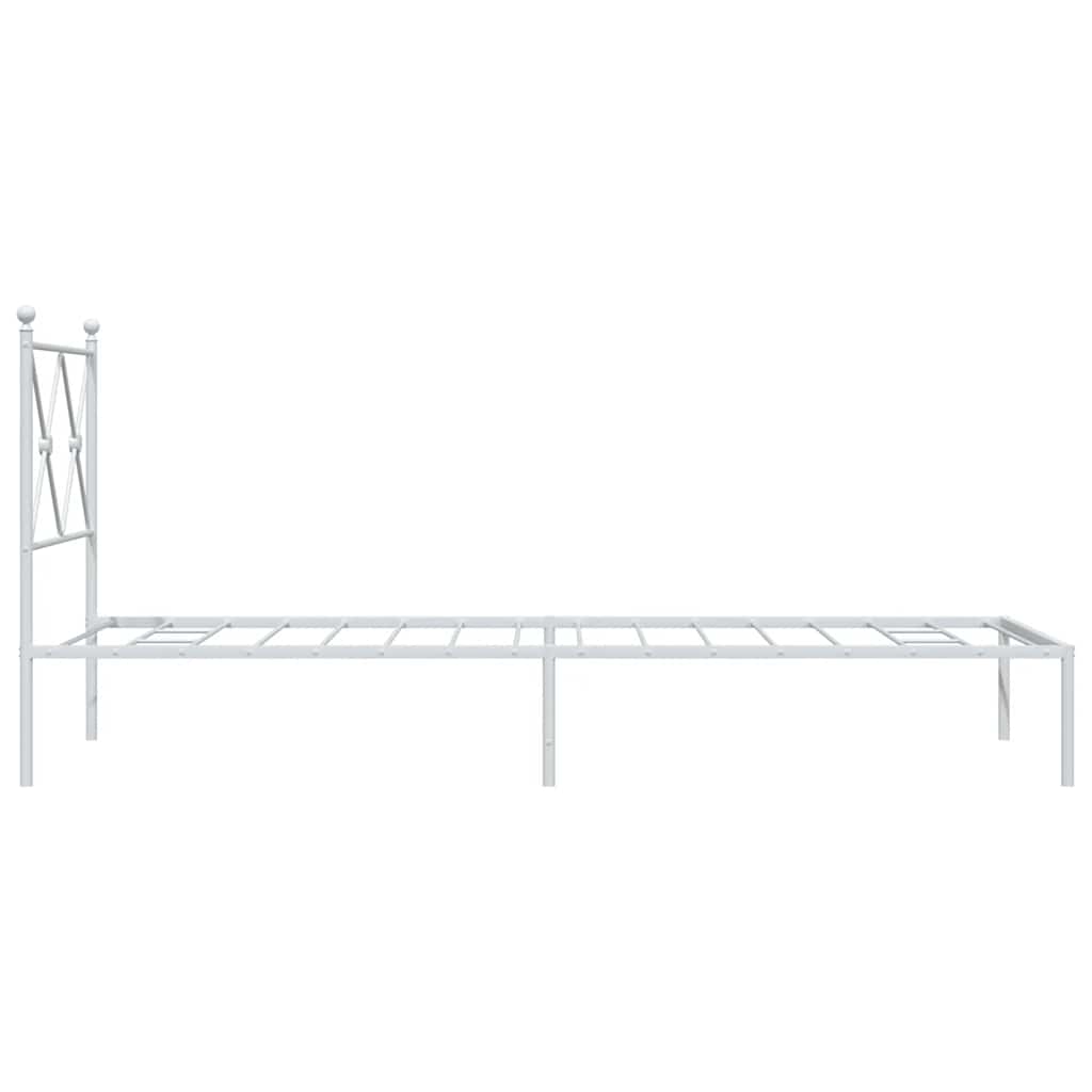 Metalni okvir za krevet s uzglavljem bijeli 80x200 cm