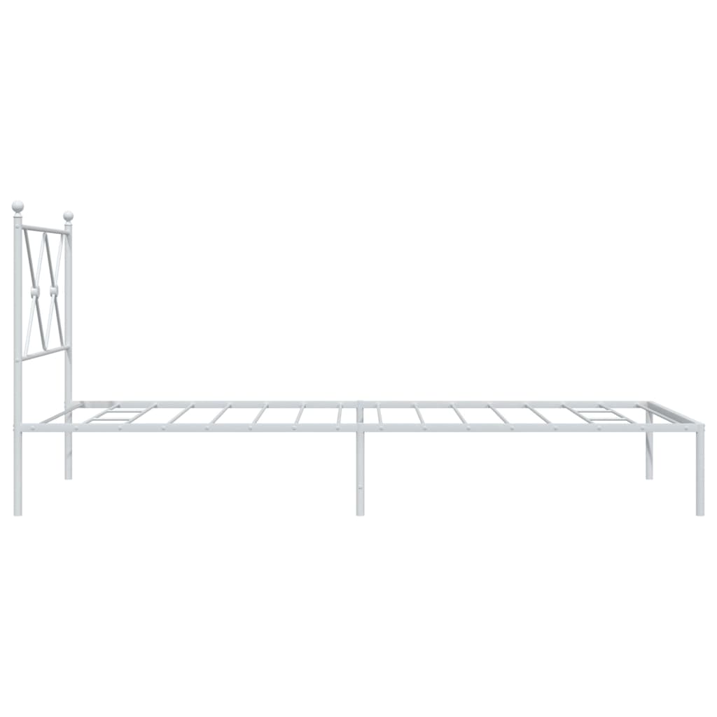 Metalni okvir za krevet s uzglavljem bijeli 90x200 cm