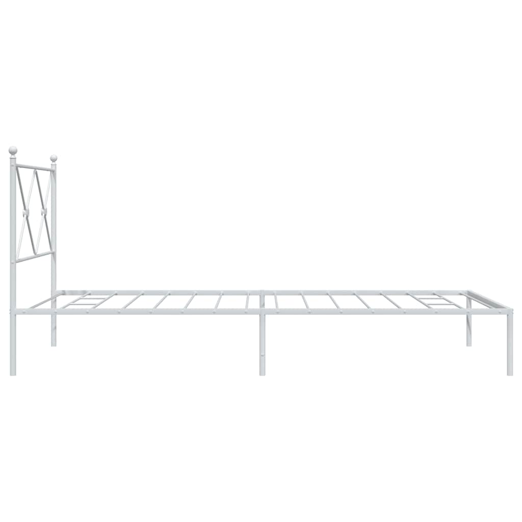 Metalni okvir za krevet s uzglavljem bijeli 100x190 cm