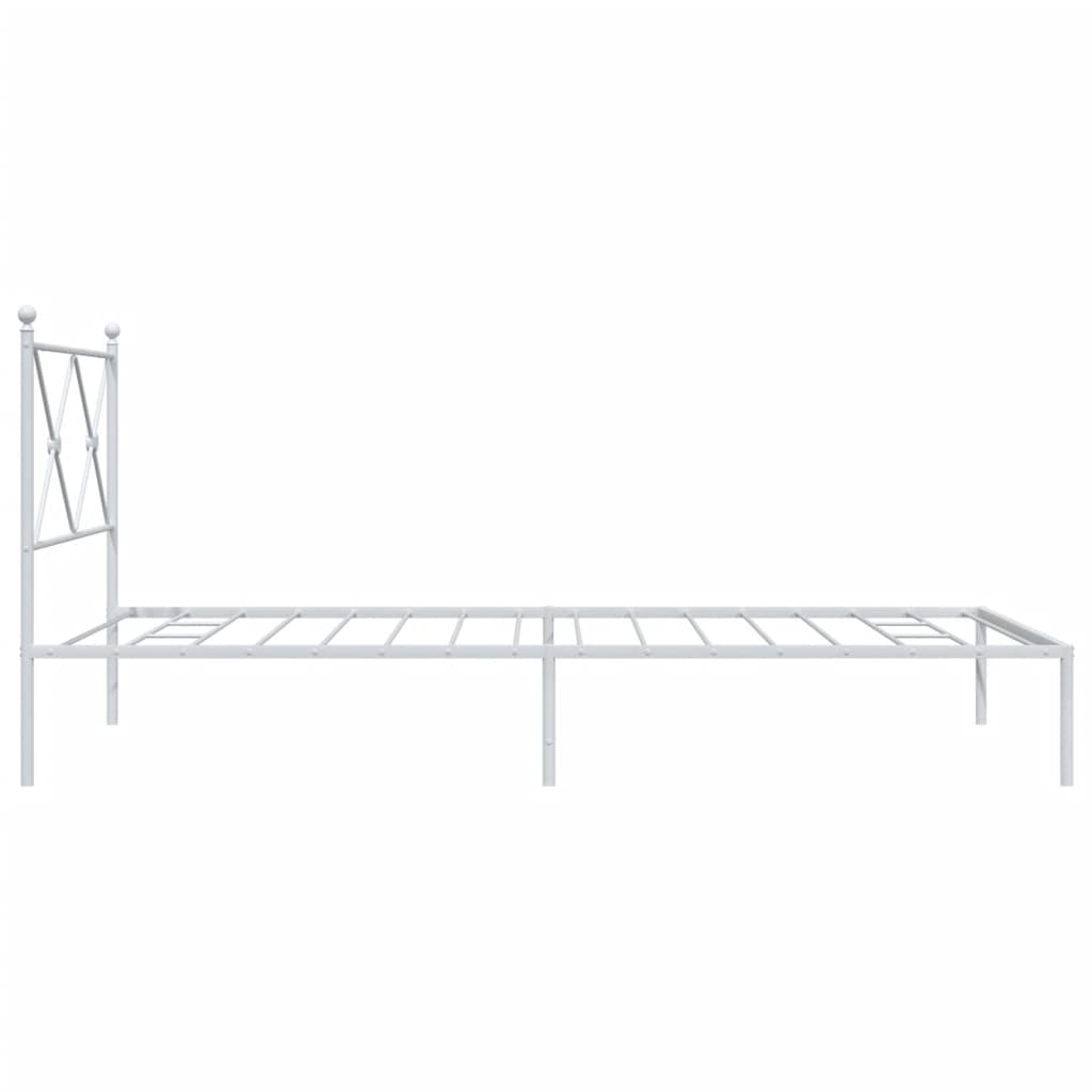 Metalni okvir za krevet s uzglavljem bijeli 100x200 cm