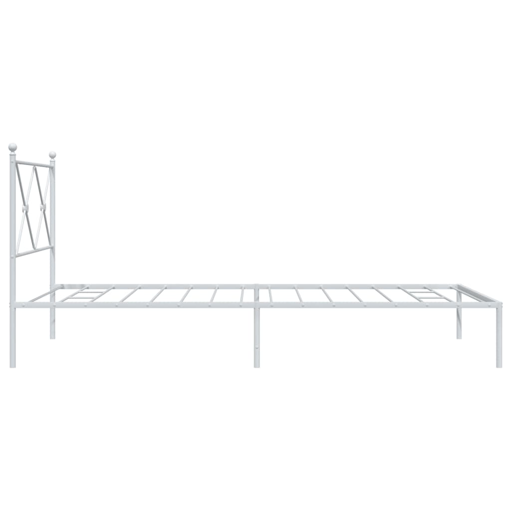 Metalni okvir za krevet s uzglavljem bijeli 107x203 cm
