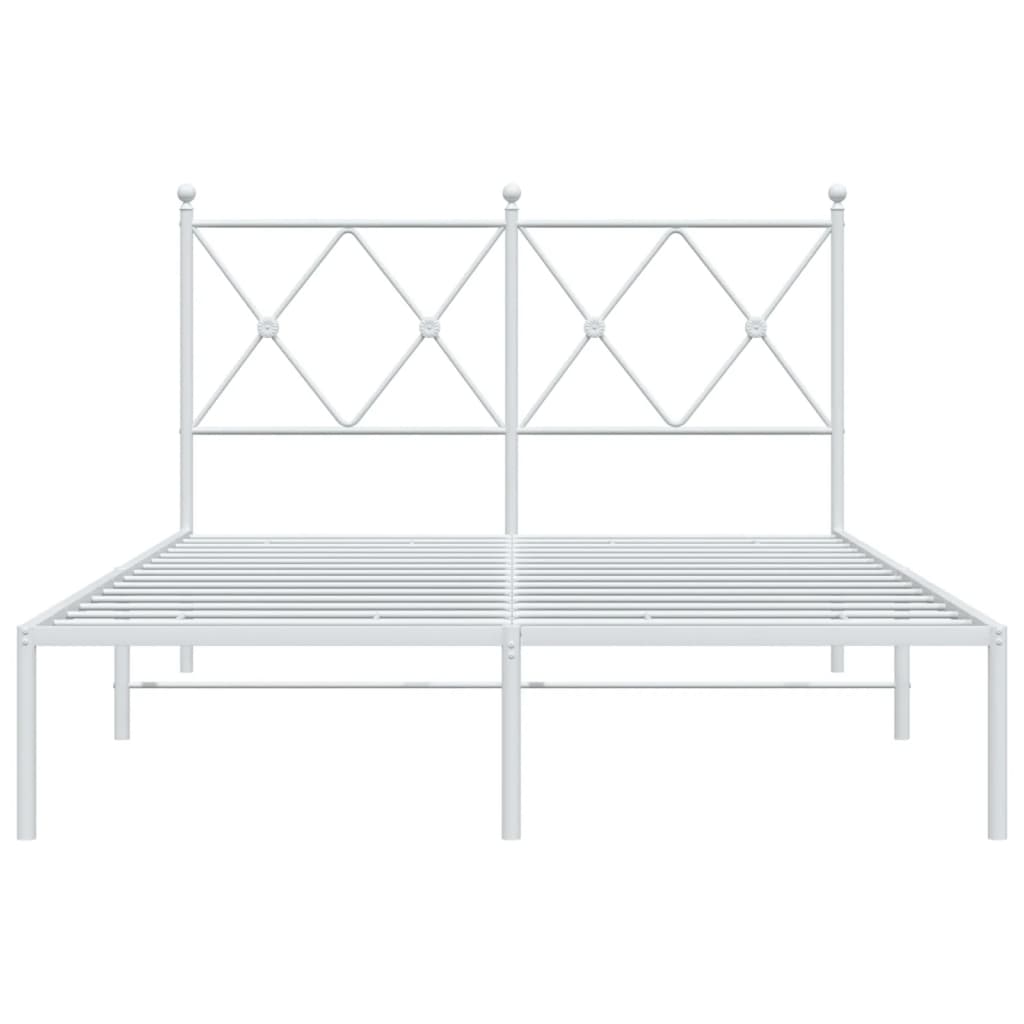 Metalni okvir za krevet s uzglavljem bijeli 120 x 190 cm