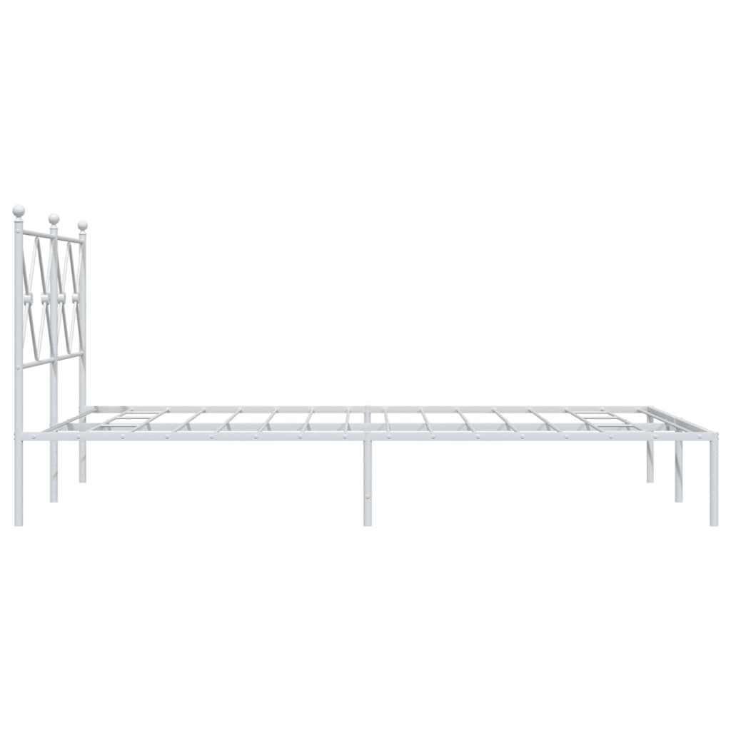 Metalni okvir za krevet s uzglavljem bijeli 120 x 190 cm