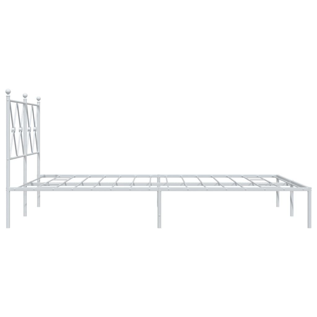 Metalni okvir za krevet s uzglavljem bijeli 135x190 cm
