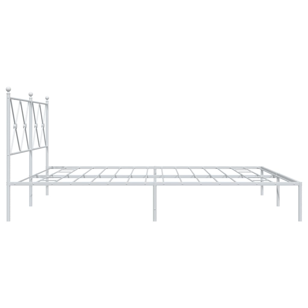 Metalni okvir za krevet s uzglavljem bijeli 180x200 cm
