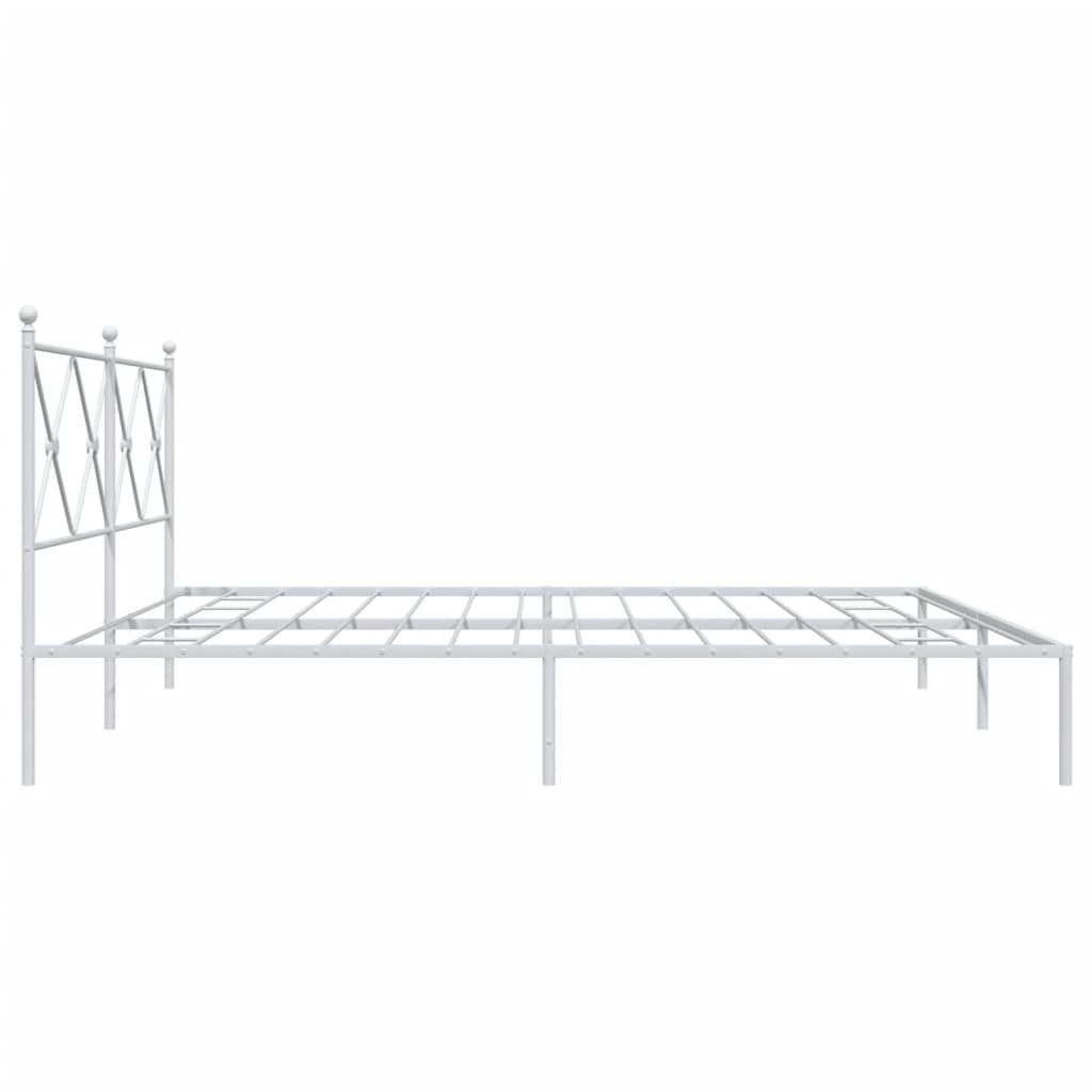 Metalni okvir za krevet s uzglavljem bijeli 200x200 cm