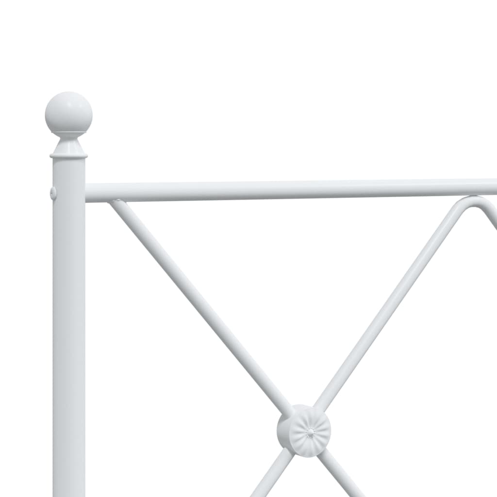 Metalni okvir kreveta uzglavlje i podnožje bijeli 100x200 cm