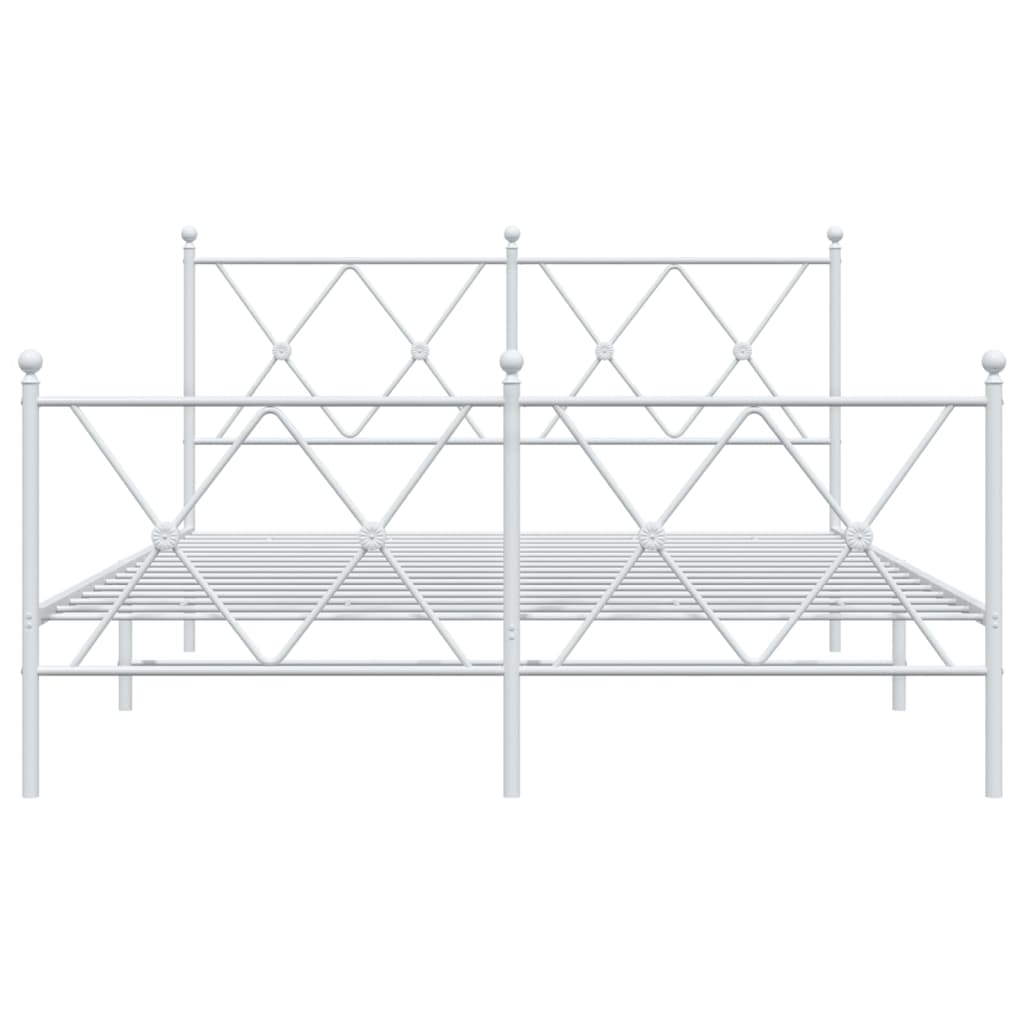 Metalni okvir kreveta uzglavlje i podnožje bijeli 140x200 cm