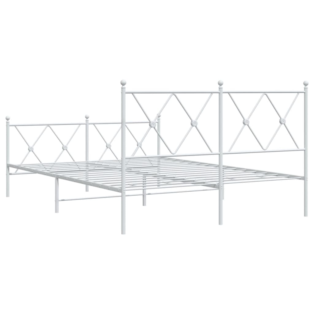 Metalni okvir kreveta uzglavlje i podnožje bijeli 140x200 cm