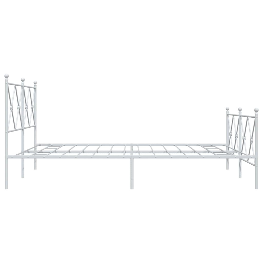 Metalni okvir kreveta uzglavlje i podnožje bijeli 150 x 200 cm