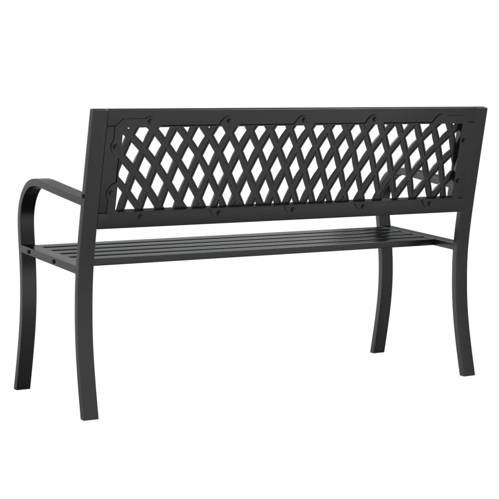 Vrtna klupa crna 120 cm čelična