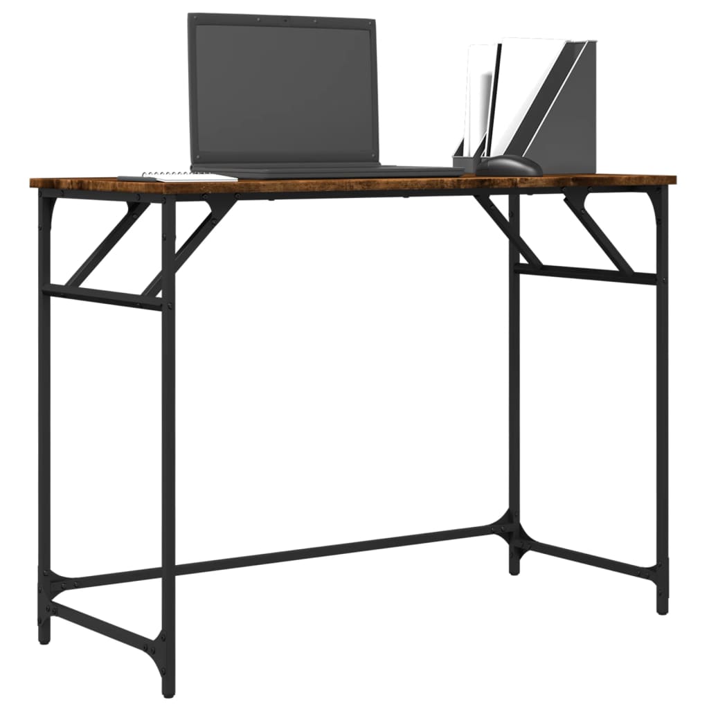 Radni stol boja hrasta 100x45x76 cm konstruirano drvo i čelik