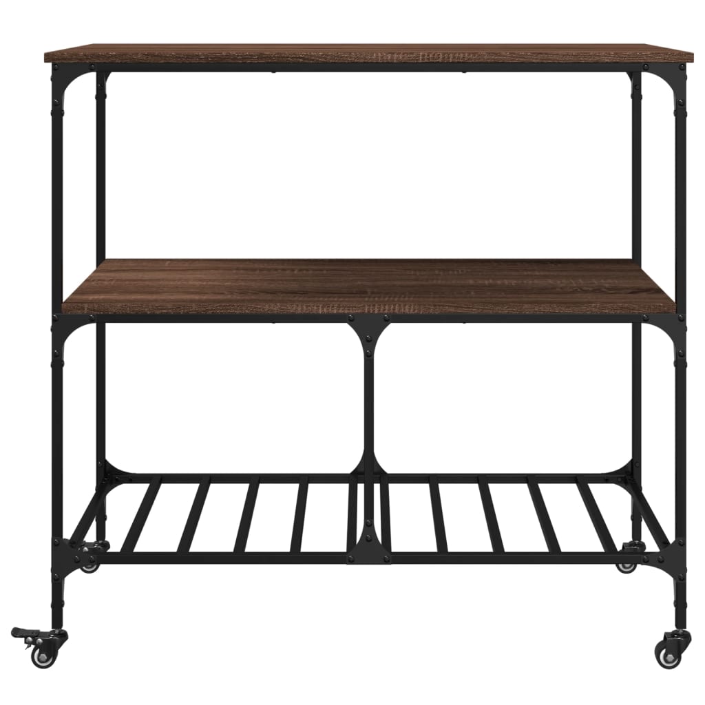 Kuhinjska kolica boja hrasta 100 x 50 x 95 cm konstruirano drvo