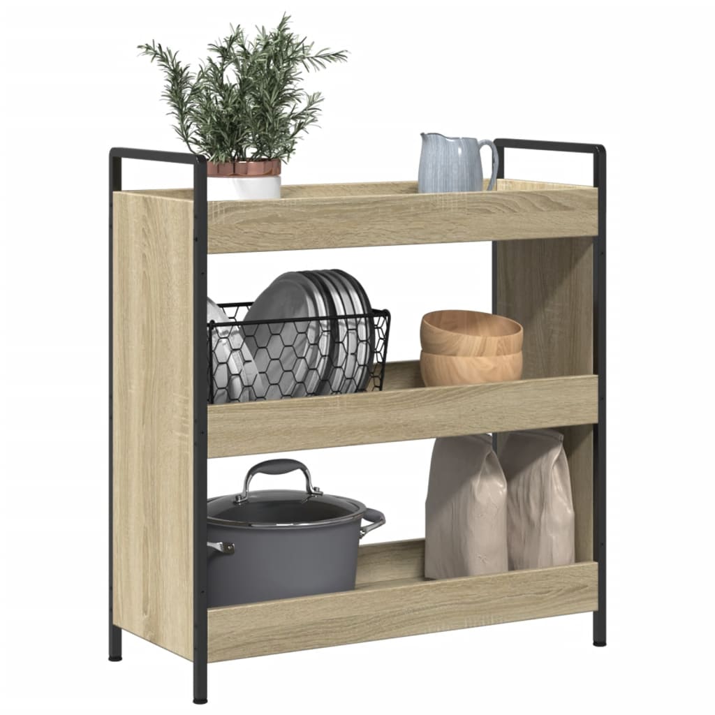 Kuhinjska kolica boja hrasta 70 x 30 x 82 cm konstruirano drvo