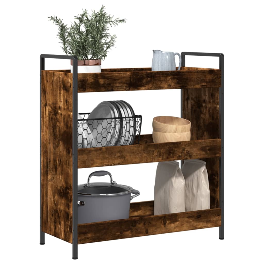 Kuhinjska kolica boja hrasta 70 x 30 x 82 cm konstruirano drvo