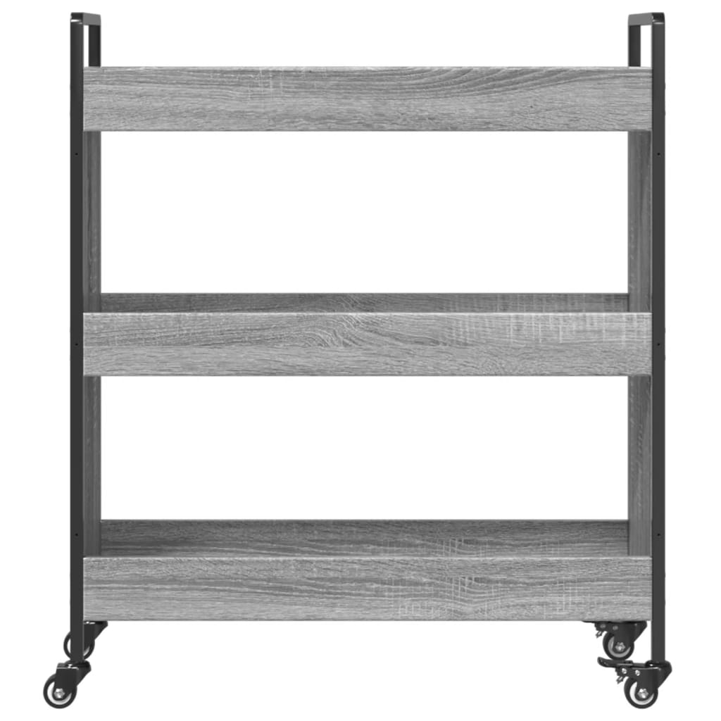 Kuhinjska kolica siva boja hrasta 70x30x82 cm konstruirano drvo