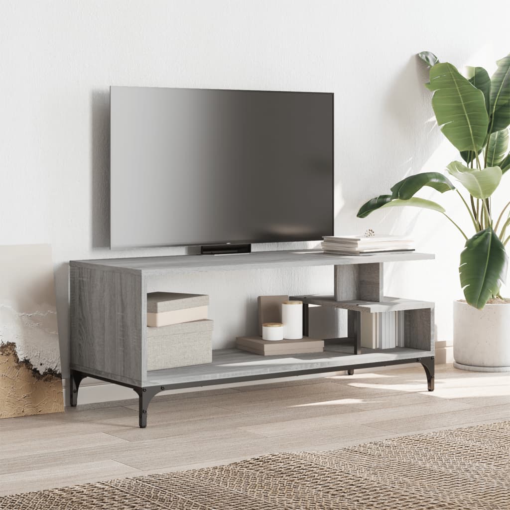 TV ormarić boja hrasta 102x40x41 cm konstruirano drvo i čelik