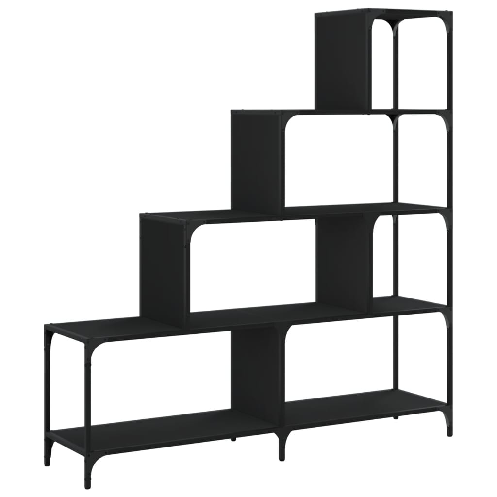 Regal za knjige 4 razine crni 139x33,5x149 cm konstruirano drvo