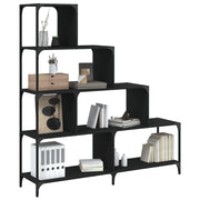 Regal za knjige 4 razine crni 139x33,5x149 cm konstruirano drvo